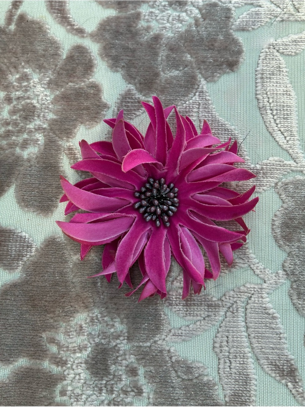 Fuchsia Fabric Flower Hair Clip